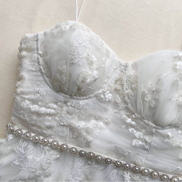 Self Portrait Bridal Sequin Midi Dress - Picture 2 of 8